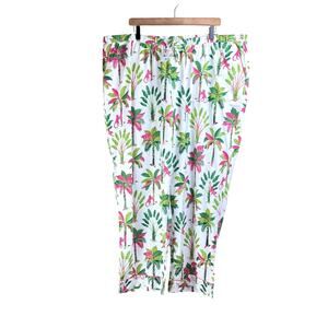 PrintFresh NWT Royal Palms Pink Basil Tropical Palm Trees Monkey Pajama Pants